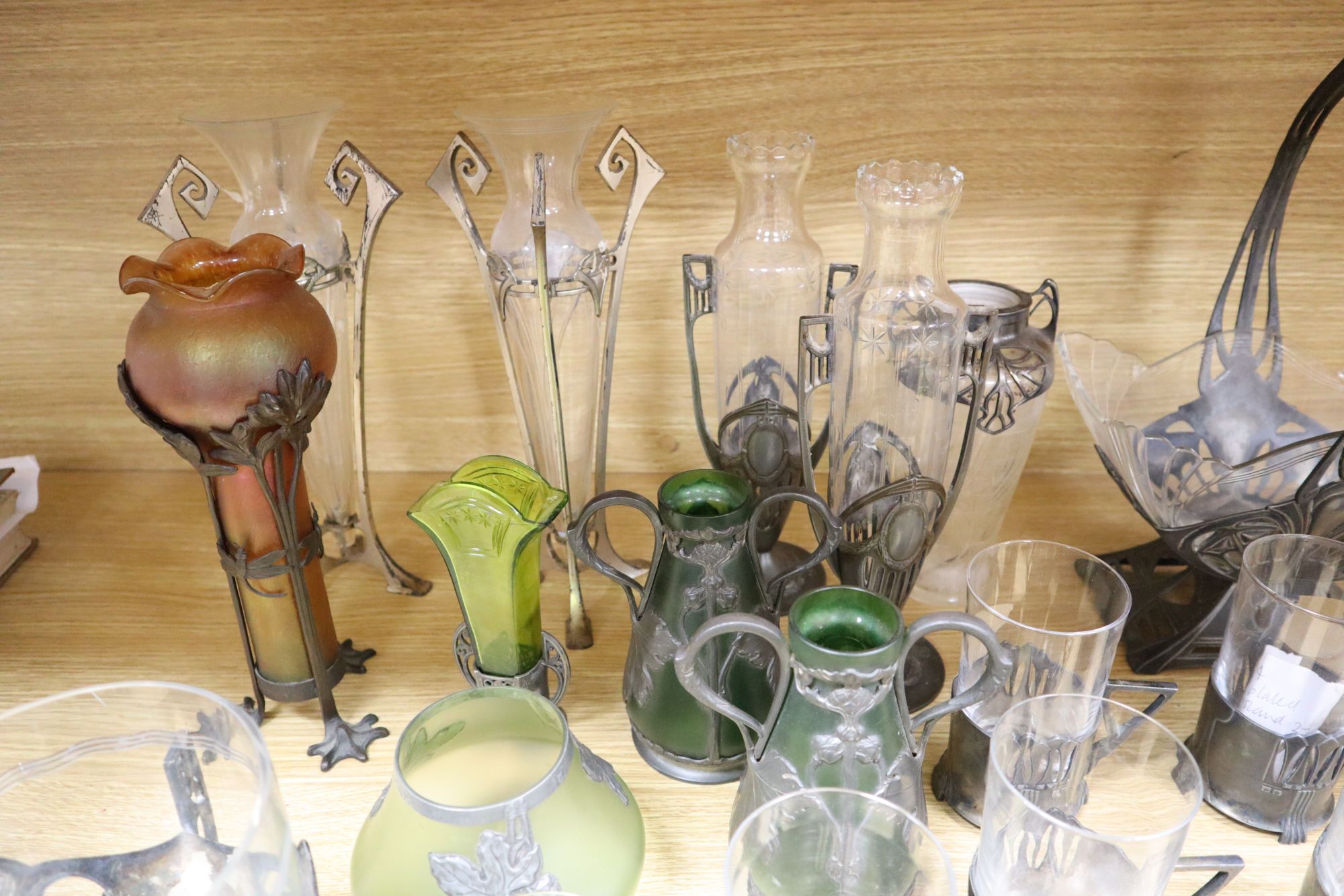 A quantity of Art Nouveau and decorative items